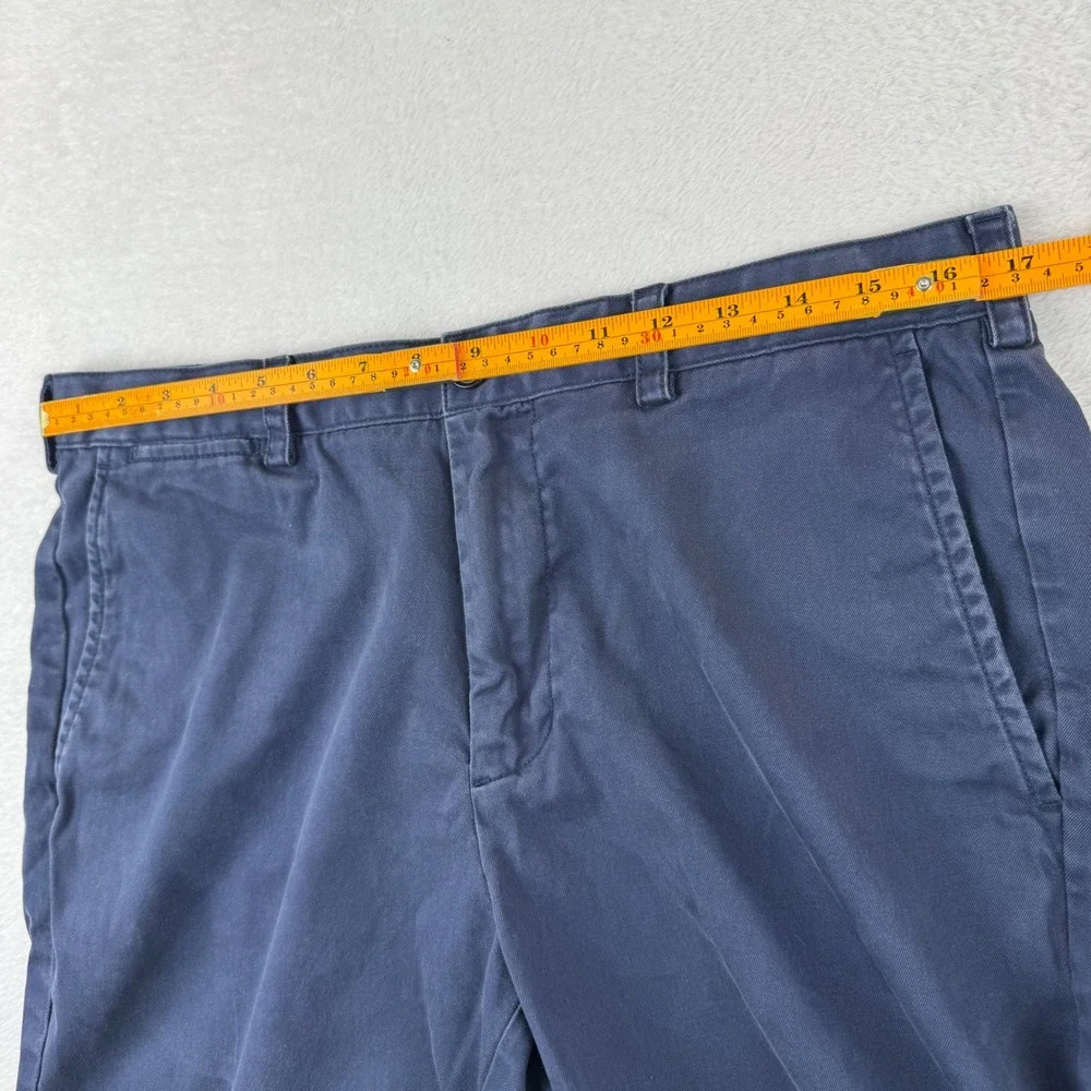 Brooks Brothers Chino Shorts Mens W34 Navy Blue Cotton Blend Casual Flat Front
